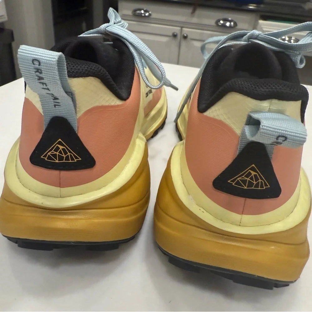 CRAFT TRAIL Pure Trail X Running Shoes / Sneakers Pink Yellow Women’s 9 Men’s 8